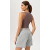 imageODODOS Cloud Feeling High Neck Crop Tank for Women Double Layer Sleeveless Casual Yoga Cropped TopsPurple Taupe