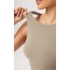 imageODODOS Cloud Feeling High Neck Crop Tank for Women Double Layer Sleeveless Casual Yoga Cropped TopsShaker Beige