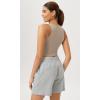 imageODODOS Cloud Feeling High Neck Crop Tank for Women Double Layer Sleeveless Casual Yoga Cropped TopsShaker Beige