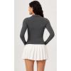 imageODODOS Cloud Feeling Long Sleeve Polo Shirts for Women Lightweight Buttery Soft Tennis Golf TopsCharcoal