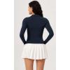 imageODODOS Cloud Feeling Long Sleeve Polo Shirts for Women Lightweight Buttery Soft Tennis Golf TopsDeep Navy