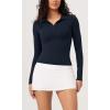 imageODODOS Cloud Feeling Long Sleeve Polo Shirts for Women Lightweight Buttery Soft Tennis Golf TopsDeep Navy