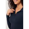 imageODODOS Cloud Feeling Long Sleeve Polo Shirts for Women Lightweight Buttery Soft Tennis Golf TopsDeep Navy