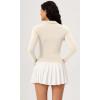 imageODODOS Cloud Feeling Long Sleeve Polo Shirts for Women Lightweight Buttery Soft Tennis Golf TopsOat Milk