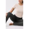 imageODODOS Cloud Feeling Short Sleeve Tee for Women Curved Hem Crew Neck Crop Tops Summer Yoga TShirtsSand