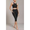 imageODODOS ODCLOUD Buttery Soft Lounge Yoga Capris with Pockets for Women 14quot  19quot  21quot High Waist Capri LeggingsBlack