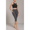 imageODODOS ODCLOUD Buttery Soft Lounge Yoga Capris with Pockets for Women 14quot  19quot  21quot High Waist Capri LeggingsCharcoal