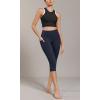 imageODODOS ODCLOUD Buttery Soft Lounge Yoga Capris with Pockets for Women 14quot  19quot  21quot High Waist Capri LeggingsDeep Navy