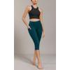 imageODODOS ODCLOUD Buttery Soft Lounge Yoga Capris with Pockets for Women 14quot  19quot  21quot High Waist Capri LeggingsForest Teal