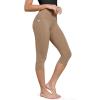 imageODODOS ODCLOUD Buttery Soft Lounge Yoga Capris with Pockets for Women 14quot  19quot  21quot High Waist Capri LeggingsLight Brown