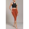 imageODODOS ODCLOUD Buttery Soft Lounge Yoga Capris with Pockets for Women 14quot  19quot  21quot High Waist Capri LeggingsOrange Rust