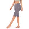 imageODODOS Womens High Waisted Yoga Capris with Pockets Tummy Control Non See Through Workout Athletic Running Capri LeggingsAsh Violet