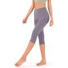 imageODODOS Womens High Waisted Yoga Capris with Pockets Tummy Control Non See Through Workout Athletic Running Capri LeggingsAsh Violet
