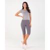 imageODODOS Womens High Waisted Yoga Capris with Pockets Tummy Control Non See Through Workout Athletic Running Capri LeggingsAsh Violet