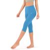 imageODODOS Womens High Waisted Yoga Capris with Pockets Tummy Control Non See Through Workout Athletic Running Capri LeggingsAzure