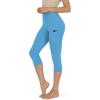 imageODODOS Womens High Waisted Yoga Capris with Pockets Tummy Control Non See Through Workout Athletic Running Capri LeggingsAzure