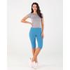 imageODODOS Womens High Waisted Yoga Capris with Pockets Tummy Control Non See Through Workout Athletic Running Capri LeggingsAzure