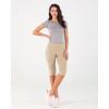 imageODODOS Womens High Waisted Yoga Capris with Pockets Tummy Control Non See Through Workout Athletic Running Capri LeggingsBeige