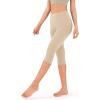 imageODODOS Womens High Waisted Yoga Capris with Pockets Tummy Control Non See Through Workout Athletic Running Capri LeggingsBeige