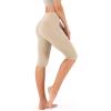 imageODODOS Womens High Waisted Yoga Capris with Pockets Tummy Control Non See Through Workout Athletic Running Capri LeggingsBeige