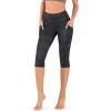 imageODODOS Womens High Waisted Yoga Capris with Pockets Tummy Control Non See Through Workout Athletic Running Capri LeggingsBlack Dot