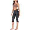 imageODODOS Womens High Waisted Yoga Capris with Pockets Tummy Control Non See Through Workout Athletic Running Capri LeggingsBlack Dot