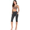 imageODODOS Womens High Waisted Yoga Capris with Pockets Tummy Control Non See Through Workout Athletic Running Capri LeggingsBlack Dot