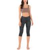 imageODODOS Womens High Waisted Yoga Capris with Pockets Tummy Control Non See Through Workout Athletic Running Capri LeggingsBlack Dot