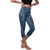 imageODODOS Womens High Waisted Yoga Capris with Pockets Tummy Control Non See Through Workout Athletic Running Capri LeggingsBlue Leopard