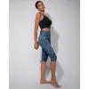 imageODODOS Womens High Waisted Yoga Capris with Pockets Tummy Control Non See Through Workout Athletic Running Capri LeggingsBlue Leopard