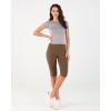 imageODODOS Womens High Waisted Yoga Capris with Pockets Tummy Control Non See Through Workout Athletic Running Capri LeggingsBrunette