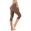 imageODODOS Womens High Waisted Yoga Capris with Pockets Tummy Control Non See Through Workout Athletic Running Capri LeggingsBrunette