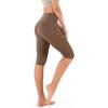 imageODODOS Womens High Waisted Yoga Capris with Pockets Tummy Control Non See Through Workout Athletic Running Capri LeggingsBrunette