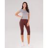 imageODODOS Womens High Waisted Yoga Capris with Pockets Tummy Control Non See Through Workout Athletic Running Capri LeggingsBurgundy