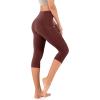 imageODODOS Womens High Waisted Yoga Capris with Pockets Tummy Control Non See Through Workout Athletic Running Capri LeggingsBurgundy