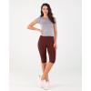 imageODODOS Womens High Waisted Yoga Capris with Pockets Tummy Control Non See Through Workout Athletic Running Capri LeggingsBurgundy