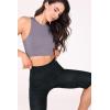 imageODODOS Womens High Waisted Yoga Capris with Pockets Tummy Control Non See Through Workout Athletic Running Capri LeggingsCamo Dark Gray