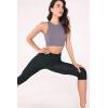 imageODODOS Womens High Waisted Yoga Capris with Pockets Tummy Control Non See Through Workout Athletic Running Capri LeggingsCamo Dark Gray