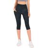 imageODODOS Womens High Waisted Yoga Capris with Pockets Tummy Control Non See Through Workout Athletic Running Capri LeggingsCamo Dark Gray