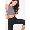 imageODODOS Womens High Waisted Yoga Capris with Pockets Tummy Control Non See Through Workout Athletic Running Capri LeggingsCamo Dark Gray