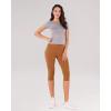 imageODODOS Womens High Waisted Yoga Capris with Pockets Tummy Control Non See Through Workout Athletic Running Capri LeggingsCaramel
