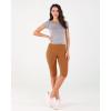imageODODOS Womens High Waisted Yoga Capris with Pockets Tummy Control Non See Through Workout Athletic Running Capri LeggingsCaramel