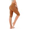imageODODOS Womens High Waisted Yoga Capris with Pockets Tummy Control Non See Through Workout Athletic Running Capri LeggingsCaramel