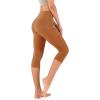 imageODODOS Womens High Waisted Yoga Capris with Pockets Tummy Control Non See Through Workout Athletic Running Capri LeggingsCaramel