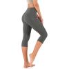 imageODODOS Womens High Waisted Yoga Capris with Pockets Tummy Control Non See Through Workout Athletic Running Capri LeggingsCharcoal
