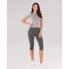 imageODODOS Womens High Waisted Yoga Capris with Pockets Tummy Control Non See Through Workout Athletic Running Capri LeggingsCharcoal