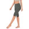 imageODODOS Womens High Waisted Yoga Capris with Pockets Tummy Control Non See Through Workout Athletic Running Capri LeggingsCharcoal