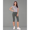 imageODODOS Womens High Waisted Yoga Capris with Pockets Tummy Control Non See Through Workout Athletic Running Capri LeggingsCharcoal