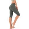 imageODODOS Womens High Waisted Yoga Capris with Pockets Tummy Control Non See Through Workout Athletic Running Capri LeggingsCharcoal