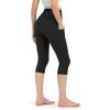 imageODODOS Womens High Waisted Yoga Capris with Pockets Tummy Control Non See Through Workout Athletic Running Capri LeggingsCharcoal Leopard